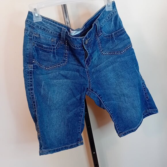 Teens Juniors No Boundaries‎ Denim Bermuda Shorts Embellished Pockets Casual 13 - Picture 7 of 16